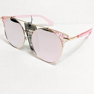 Rose gold mirrored pink sunglasses